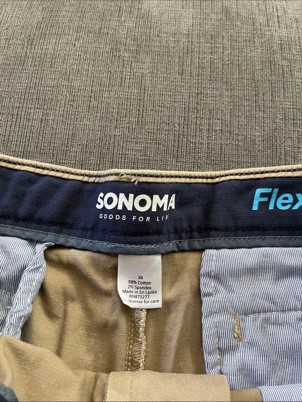 Sonoma Flexwear Khaki Chino Shorts Men's Size 38